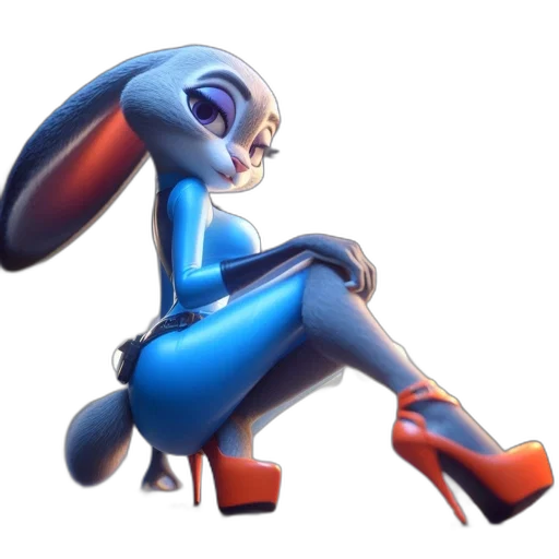 robot, dress, shoes, animal, 3d render, concept art, cartoon, blue transparent PNG cut-out