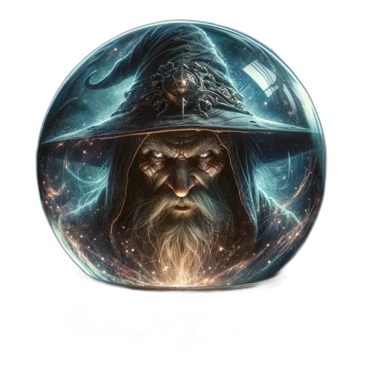 hat, mask, staff, face, fantasy art, concept art, photorealistic, comic book art transparent PNG cut-out