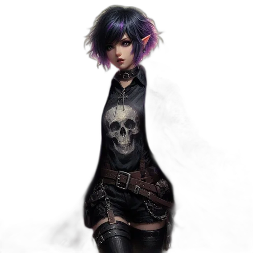 jacket, dress, face, weapon, fantasy art, concept art, cyberpunk, photorealistic transparent PNG cut-out