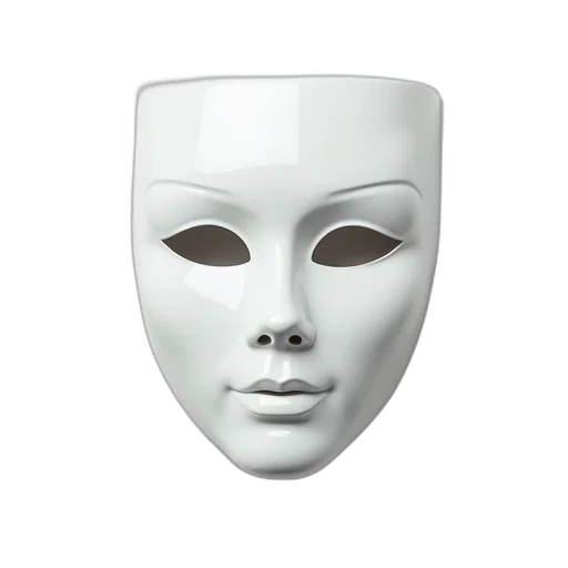 mask, face, hat, crown, 3d render, photorealistic, concept art, vaporwave transparent PNG cut-out