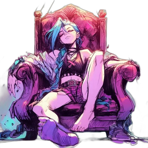 crown, dress, furniture, cyberpunk, concept art, comic book art, vaporwave, neon lights transparent PNG cut-out