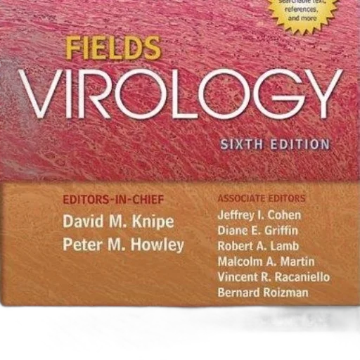 fields, virology, book, cover, editors, names, red, orange transparent PNG cut-out
