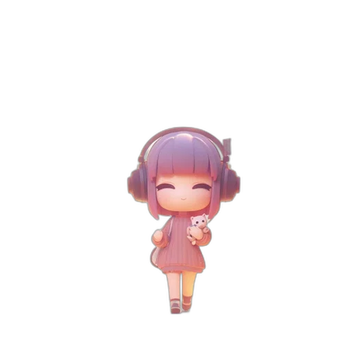 dress, creature, staff, robot, pixel art, 3d render, anime, watercolor transparent PNG cut-out