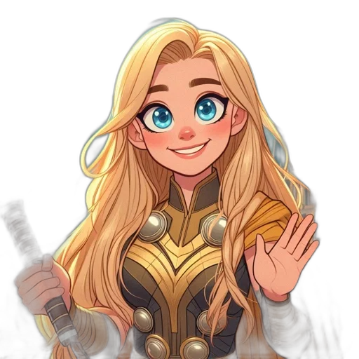 comic book art, cartoon, fantasy art, concept art, golden, female, animated, character transparent PNG cut-out