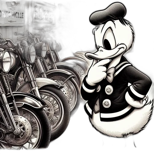 cartoon, comic book art, concept art, photorealistic, donald, duck, sailor, suit transparent PNG cut-out
