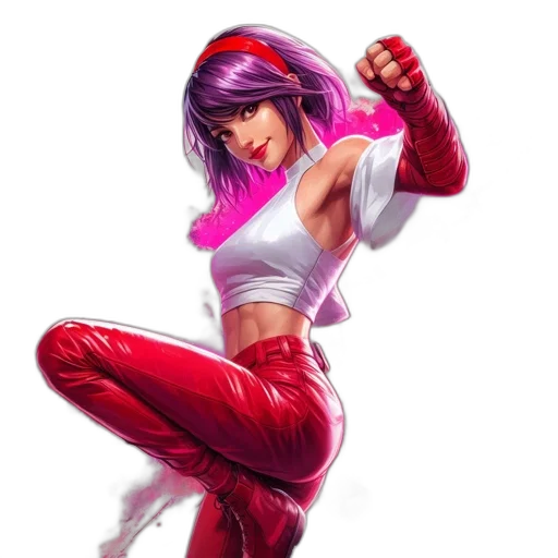 concept art, comic book art, cyberpunk, fantasy art, red, animated, woman, purple transparent PNG cut-out