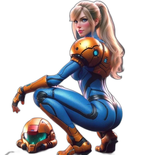 robot, concept art, pixel art, comic book art, fantasy art, female, character, futuristic transparent PNG cut-out