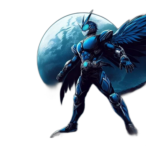 dragon, concept art, comic book art, fantasy art, 3d render, blue, armored, futuristic transparent PNG cut-out