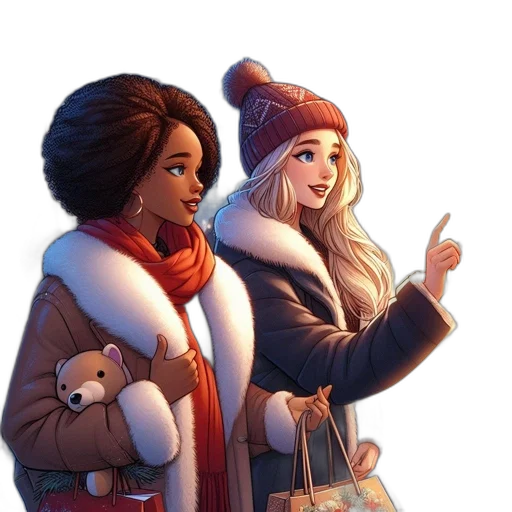 hat, concept art, cartoon, comic book art, fantasy art, snow, city street, earth tones transparent PNG cut-out