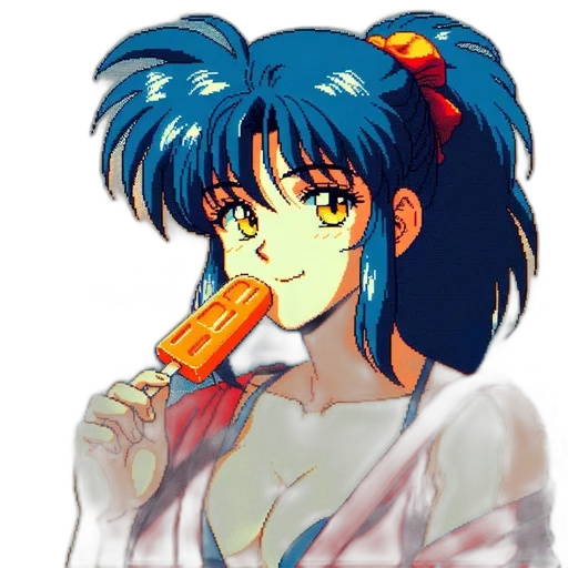 weapon, staff, vaporwave, anime, pixel art, cartoon, neon lights, fire transparent PNG cut-out