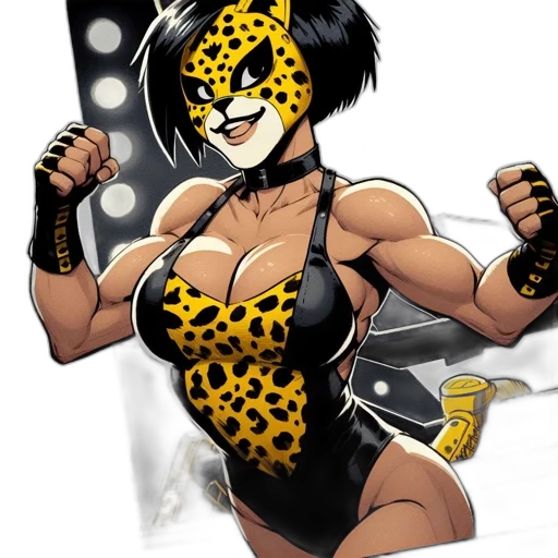 comic book art, cartoon, concept art, fantasy art, robust, female, figure, donning transparent PNG cut-out