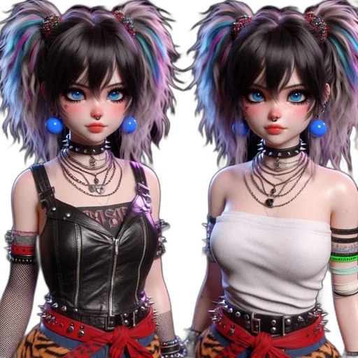 concept art, 3d render, anime, cyberpunk, neon, dark, colorful, digital transparent PNG cut-out