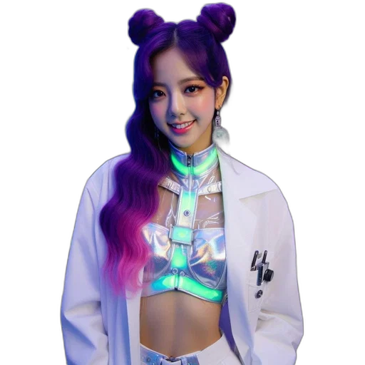 jacket, vaporwave, anime, cartoon, neon lights, neon, pastel, colorful transparent PNG cut-out