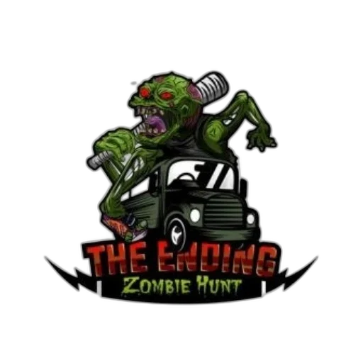 concept art, ending, zombie, hunt, logo, features, green, riding transparent PNG cut-out