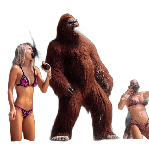 creature, animal, concept art, 3d render, comic book art, fantasy art, gorilla-like, spits transparent PNG cut-out