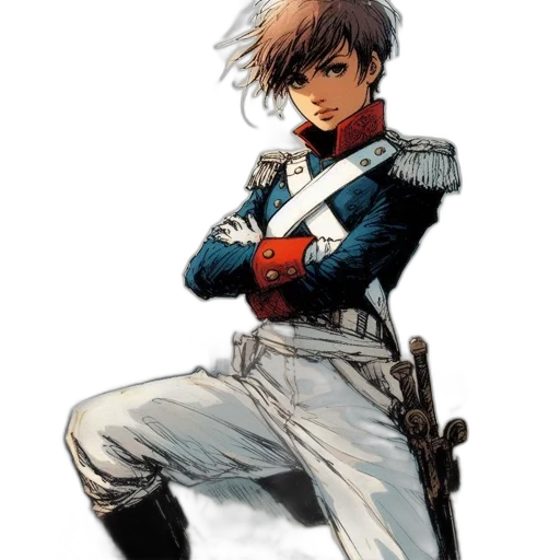 staff, jacket, sword, weapon, concept art, comic book art, anime, pixel art transparent PNG cut-out