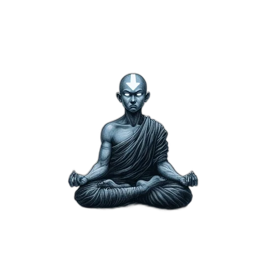 mask, concept art, 3d render, photorealistic, pencil sketch, solitary, monk, meditation transparent PNG cut-out