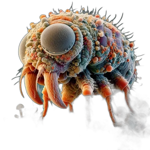 creature, animal, hair, crown, concept art, 3d render, photorealistic, microscope transparent PNG cut-out