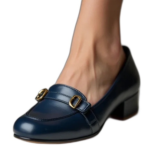 shoes, photorealistic, 3d render, blue, woman, navy, dress, shoe transparent PNG cut-out
