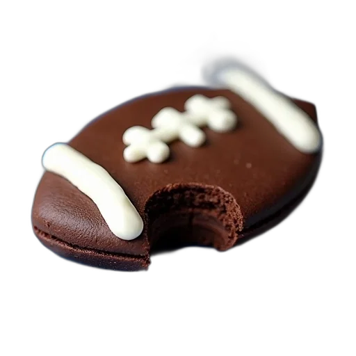 food, shoes, 3d render, photorealistic, chocolate, football-shaped, cookie, white transparent PNG cut-out