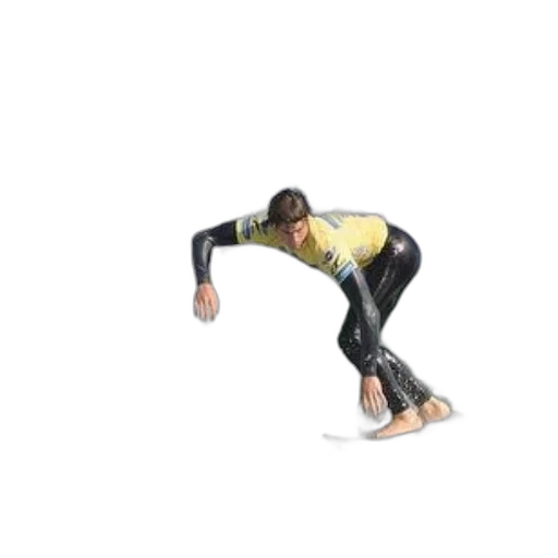 staff, creature, robot, 3d render, concept art, surfer, yellow, wetsuit transparent PNG cut-out