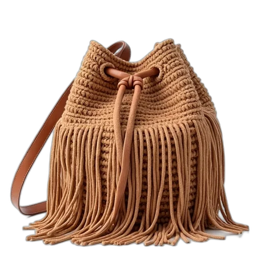 hair, hat, dress, jewelry, earth tones, crocheted, bucket, bag transparent PNG cut-out