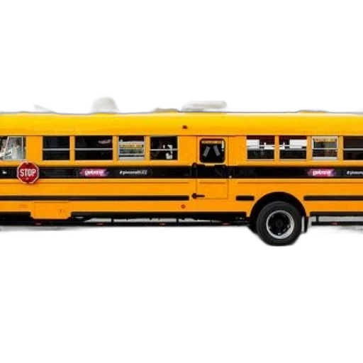 car, 3d render, concept art, photorealistic, yellow, school, bus, stop transparent PNG cut-out
