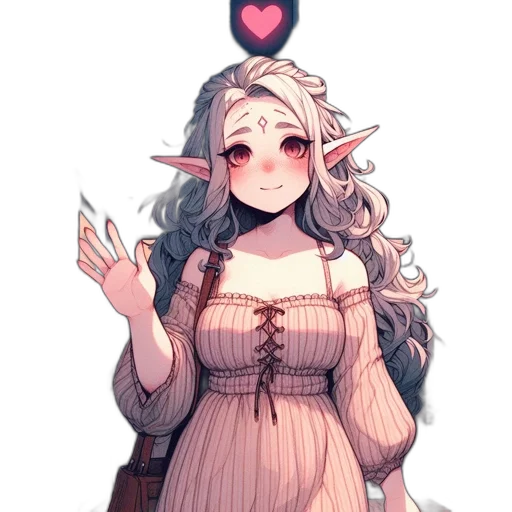 dress, staff, crown, creature, pixel art, fantasy art, anime, concept art transparent PNG cut-out