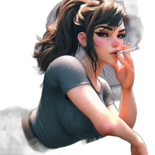 dress, face, concept art, fantasy art, photorealistic, comic book art, fog, fire transparent PNG cut-out