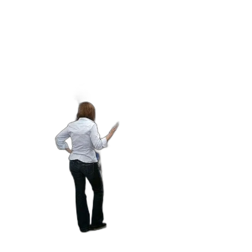 staff, jacket, robot, hair, 3d render, concept art, fog, outer space transparent PNG cut-out
