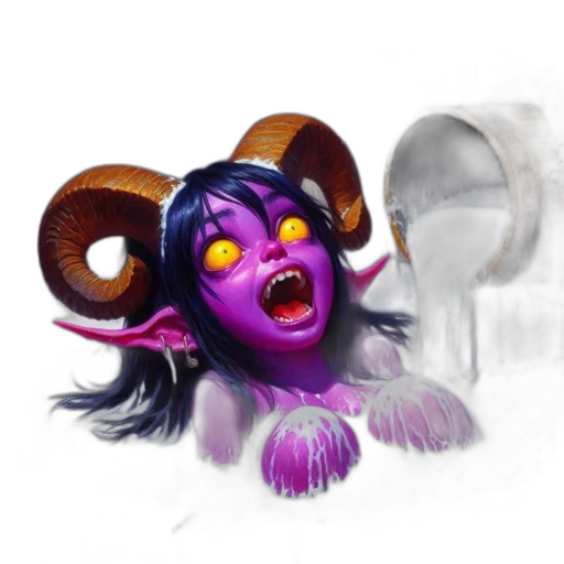 creature, mask, staff, fantasy art, concept art, 3d render, exotic, horns transparent PNG cut-out
