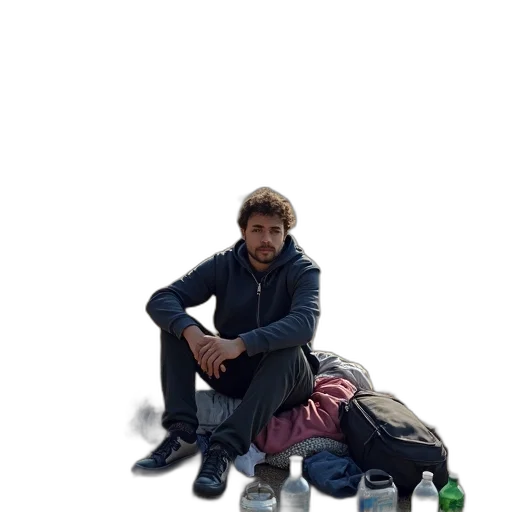 jacket, shoes, bottle, face, concept art, photorealistic, 3d render, pixel art transparent PNG cut-out