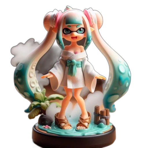 weapon, dress, 3d render, concept art, vaporwave, pastel, figurine, female transparent PNG cut-out