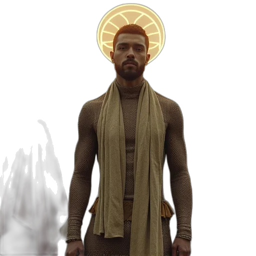 concept art, earth tones, man, wearing transparent PNG cut-out
