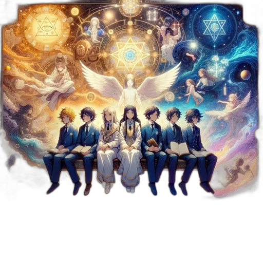 staff, concept art, fantasy art, pixel art, anime, outer space, blue, seven transparent PNG cut-out