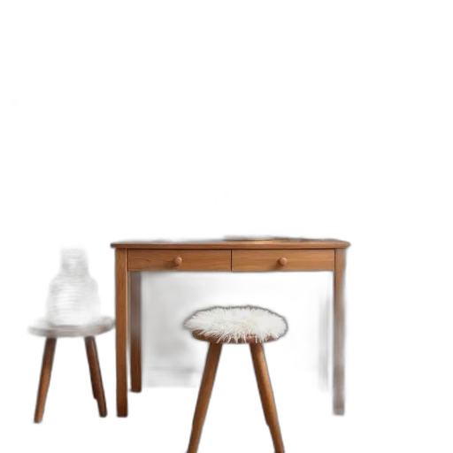 furniture, 3d render, concept art, photorealistic, forest, snow, earth tones, monochrome transparent PNG cut-out