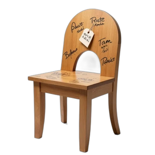 furniture, concept art, wooden, chair, unique, design, featuring, circular transparent PNG cut-out