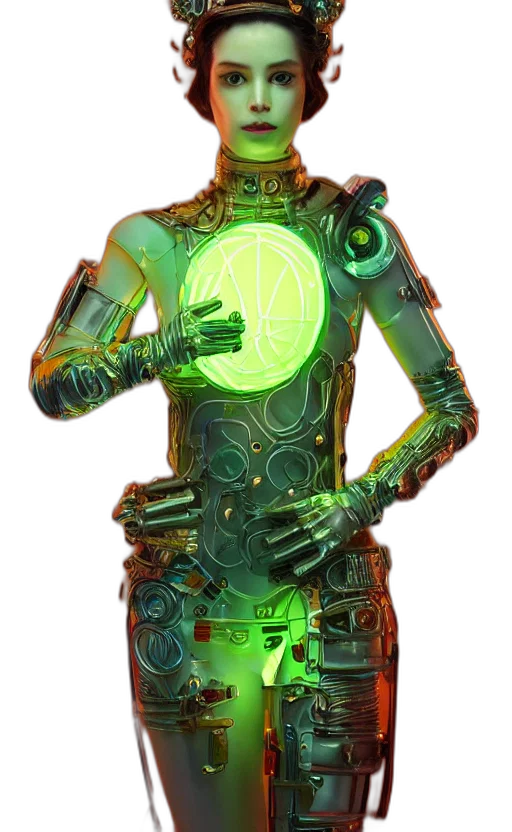 robot, jacket, staff, weapon transparent PNG cut-out