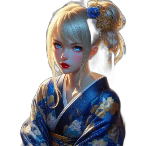 face, dress, staff, fantasy art, concept art, photorealistic, anime, blue transparent PNG cut-out