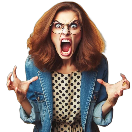 face, hair, photorealistic, woman, blue, denim, jacket, spotted transparent PNG cut-out
