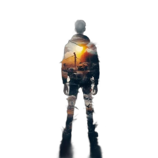 jacket, robot, creature, bottle, concept art, pixel art, fantasy art, 3d render transparent PNG cut-out