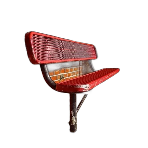 furniture, umbrella, hat, crown, 3d render, red, metal, bench transparent PNG cut-out