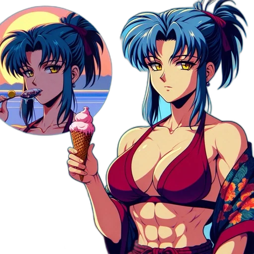 vaporwave, anime, pixel art, concept art, beach, neon lights, sunset, fire transparent PNG cut-out