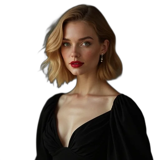 dress, jewelry, hair, jacket transparent PNG cut-out