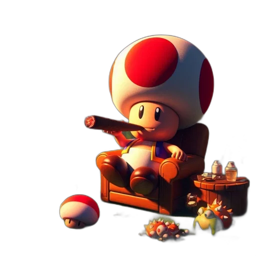 robot, concept art, 3d render, pixel art, fantasy art, red, stylized, toad transparent PNG cut-out