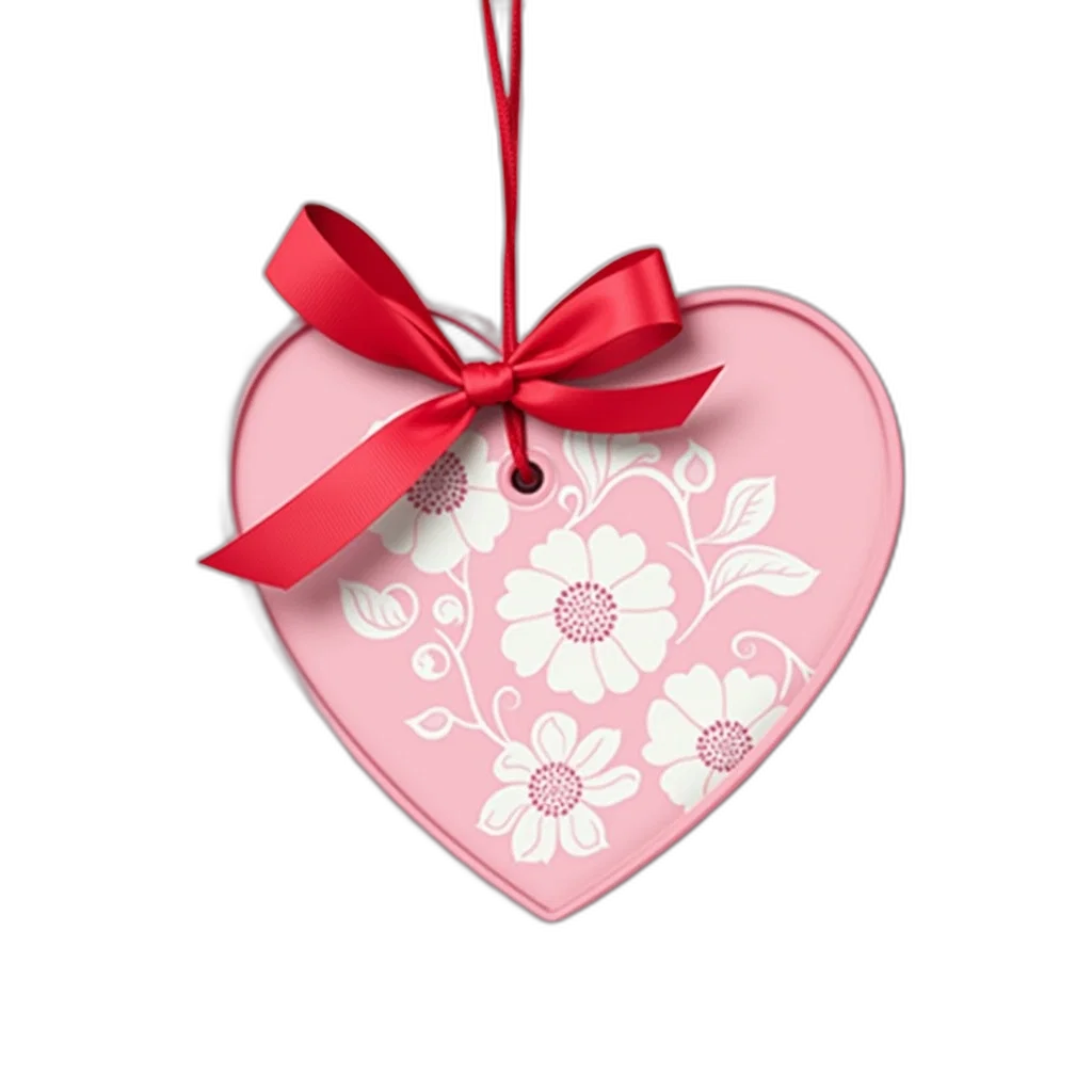 jewelry, flower, staff, 3d render, photorealistic, cartoon, pink, heart-shaped transparent PNG cut-out