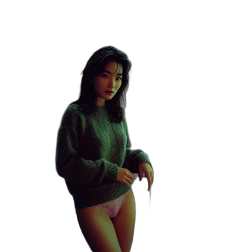 jacket, dress, creature, robot, vaporwave, pixel art, 3d render, photorealistic transparent PNG cut-out