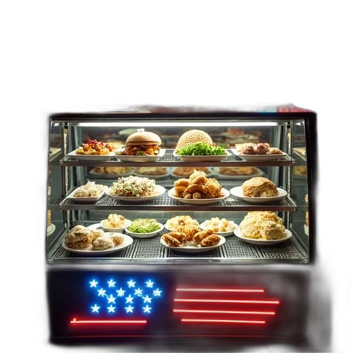 food, robot, weapon, 3d render, cyberpunk, vaporwave, concept art, neon lights transparent PNG cut-out