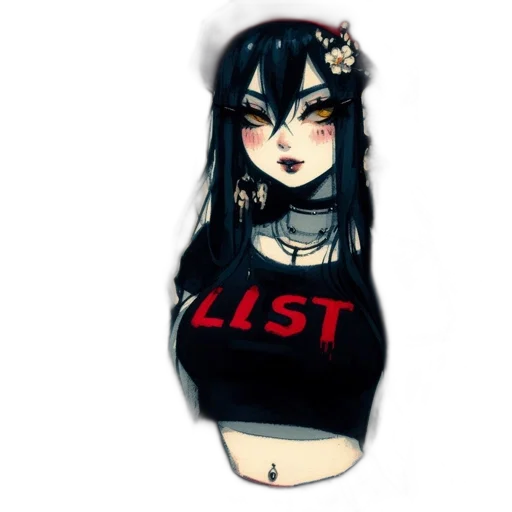 dress, staff, jewelry, pixel art, concept art, fantasy art, anime, dark transparent PNG cut-out