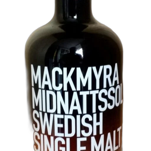 bottle, mackmyra, midnattssol, swedish, single, malt, whiskey, stands transparent PNG cut-out